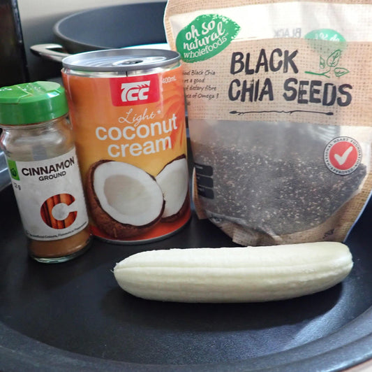 Be Gluten Free! - Harrisons Chia, banana and coconut pudding - Creative Cooks Kitchen Australia