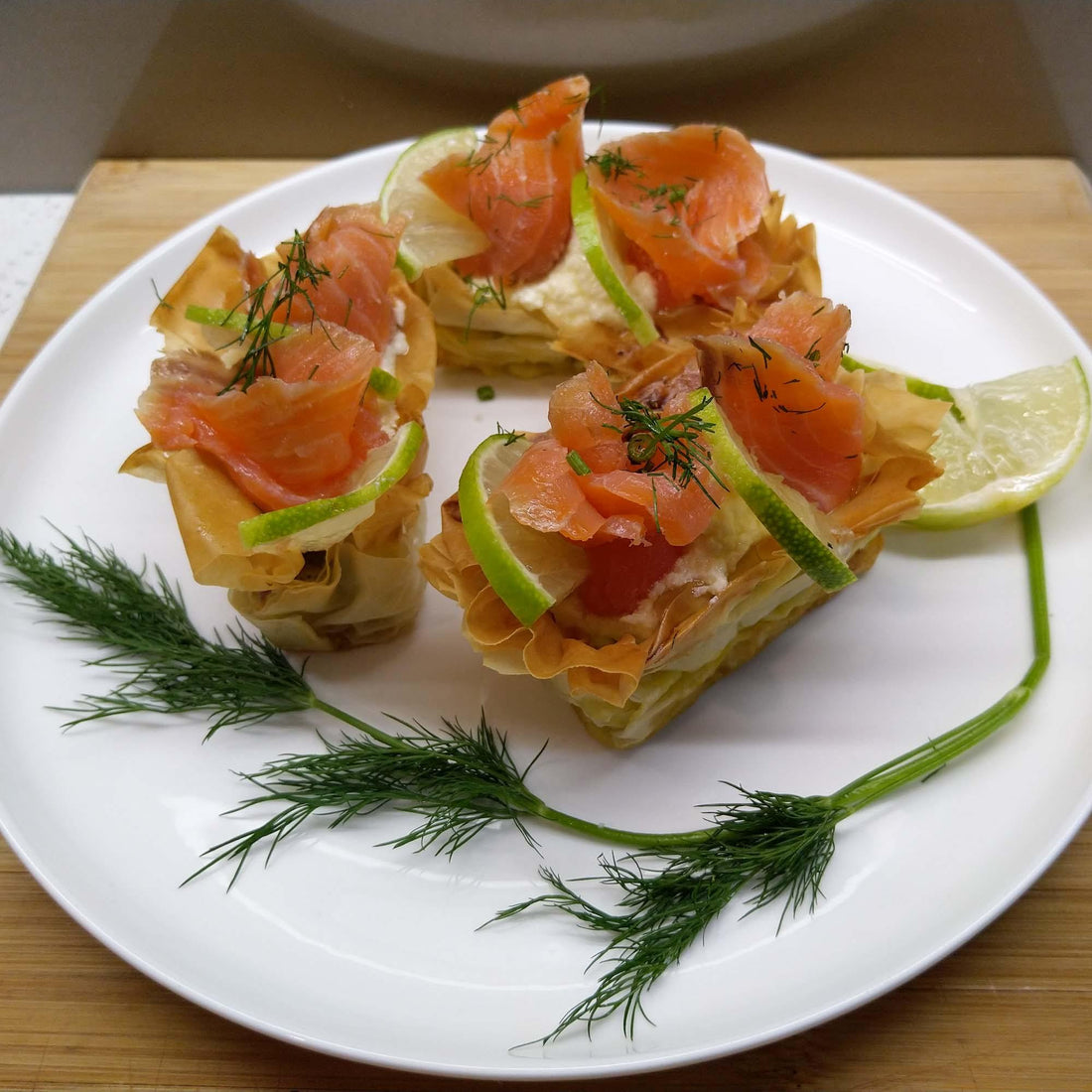 Dill filo quiches with smoked trout and creamy fetta - Creative Cooks Kitchen Australia