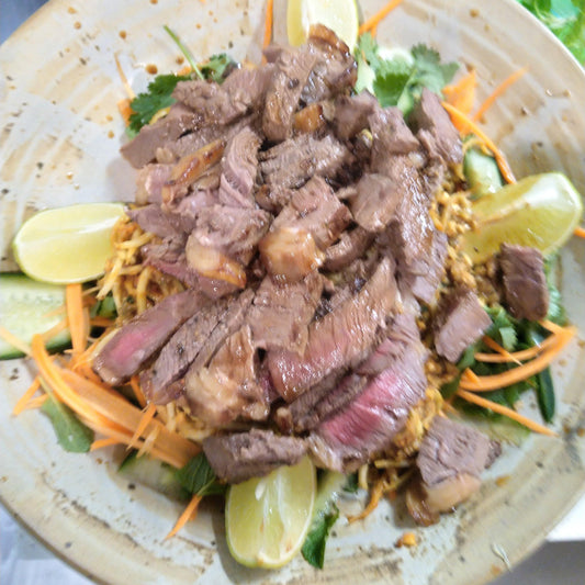Thai Beef salad with Green Papaya - Creative Cooks Kitchen Australia
